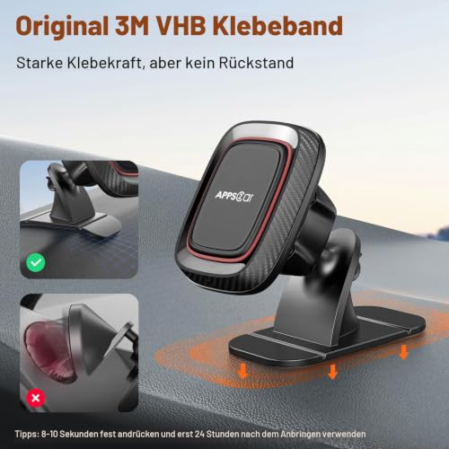 APPS2Car Magnetische Auto Handyhalterung, 360° Armaturenbrett Magnet fürs Auto, Universal… – Ansicht 2