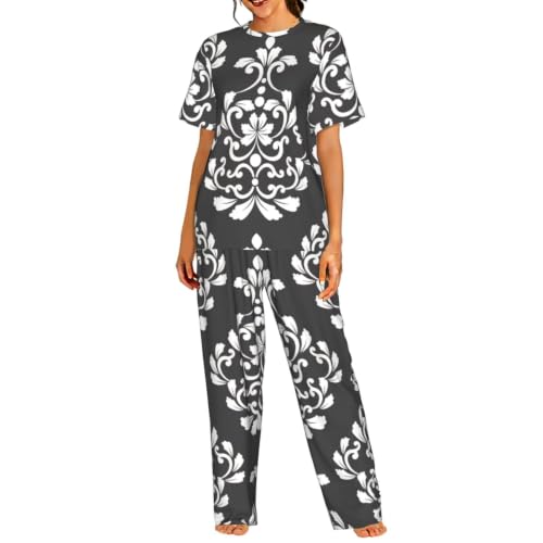 Pyjama court femme damassé pour des soirées cocooning et douces