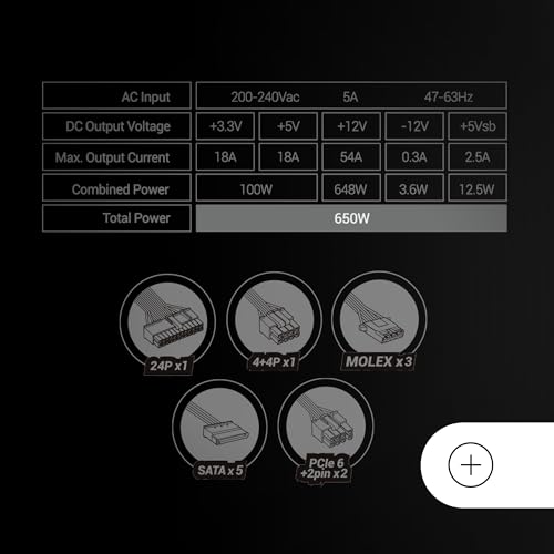 MPB650SI, Alimentatore PC ATX 650W, 7 Anni di Garanzia, 80Plus Bronze 230V, 90% di Efficienza, Ventola SI Extreme Silence con Nucleo in Rame, Tecnologie AI2-RPM, DC-DC e SMD, Bianco - Alimentatore - Immagine 5