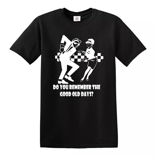 Men's T-Shirts Do You Remember The Good Old Days T-Shirt 2 Tone Madness The Specials Reggae Tee Christmas Funny Joke - Black - 5XL
