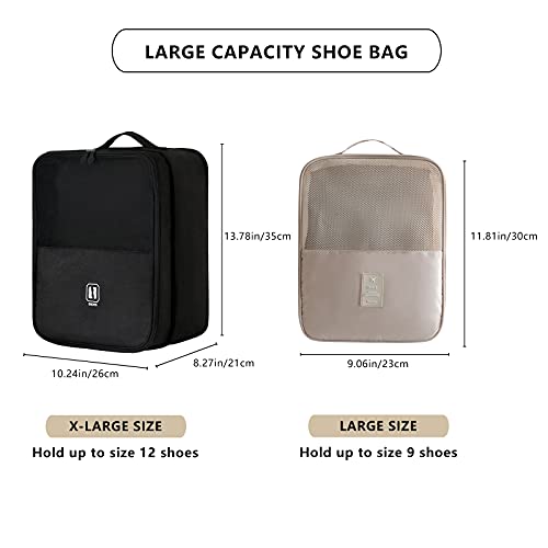 Shoe Bags For Travel Holds 3 Pair Of Shoes, Xx-Large Shoe Organizer Storage Pouch For Packing With Sturdy Zipper For Men & Women (1Pack-Black) #TOP1