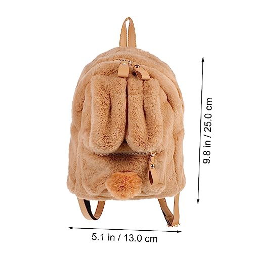 Sacs à main pour l'école et sorties : le sac à dos peluche lapin rose - 4