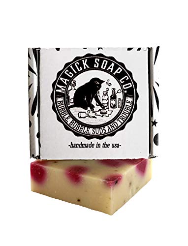 Natural- Rose Soap Bar for Women- Cold Pressed Rose Scented Soap- Vegan Soap Bar with Organic shea butter, olive oil, coconut oil and real rose petals- Bar Handmade in USA