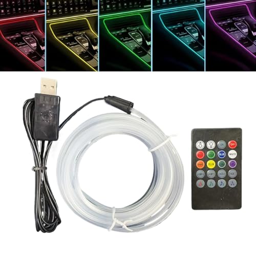 Luces LED para Coche Interior - Tiras LED de 7 Colores Activadas por Voz | para Automóvil Salón Dormitorio Televisor Estantería Monitor Salpicadero