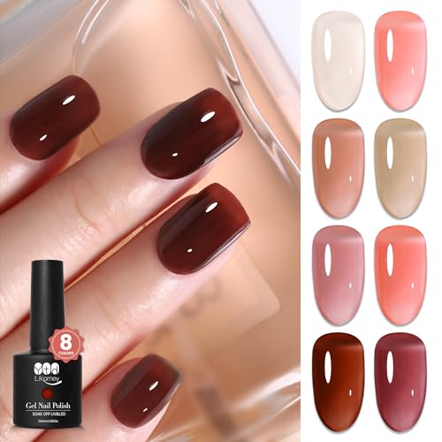 Set de Esmalte de uñas en gel Nude Likomey 8 Colores 7.5 ml miniatura 2