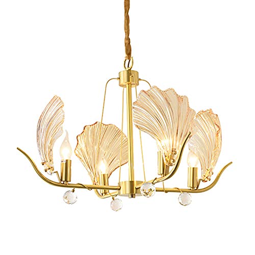 Luminaire suspendu YRYRYW cristal cuivre E14 pour éclairer salon sombre