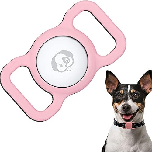 Spring Blossoms AirTag Protective Case Compatible for Airtag, Anti-Scratch Pet Loop Holder for AirTag, GPS Tracking Dog Cat Accessories AirTag Silicone Collar Skin Cover for Anti-Lost Locator