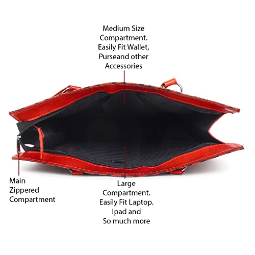 Twin Royal Elephants ethnic traditional 100% Genuine Pure Shantiniketan Leather Shoulder Bag Medium4