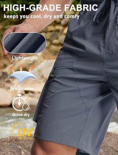 Image of Libin Men's Shorts Casual All Day Comfy Quick Dry Lightweight Cargo Hiking Shorts Breathable Outdoor Sports Travel