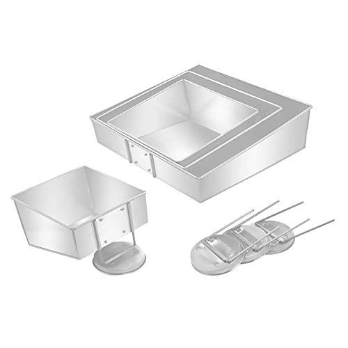 Mini Topsy Turvy 4 Tier Cake Pans Tins New Design By EuroTins 5" 7" 9" 11" (Square)