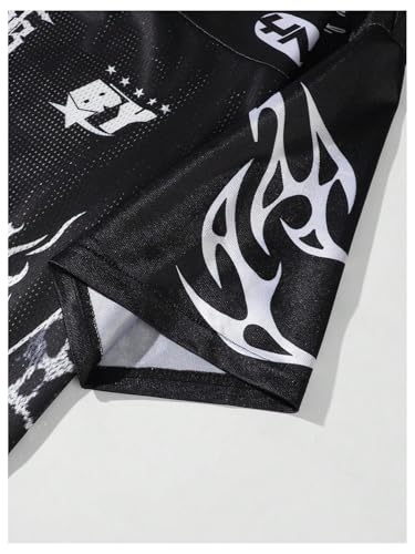 GORGLITTER Men's Leopard Jersey Shirt Graphic Mesh Short Sleeve V Neck Streetwear Tops3