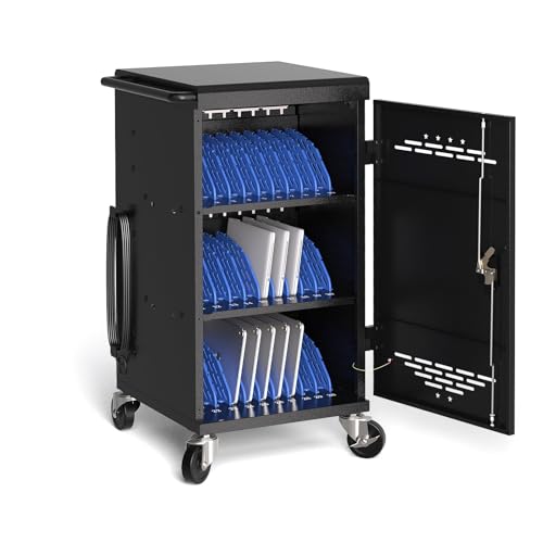 Image of Meteteel 30 Device Charging Cart for Chromebook iPad Laptop K-12