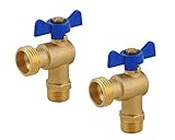LD Valve- Brass Boiler Drain Valve, 1/2' MIP X 3/4' MHT Ball Valve, Low Lead (2-Pack)