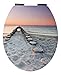 Produktbild Calmwaters® WC Sitz Maritim Beach Love, Absenkautomatik, Fast-Fix-Befestigung aus Metall, universale O-Form, stabiler Holzkern Toilettendeckel, Komfort Toilettensitz - 26LP5394