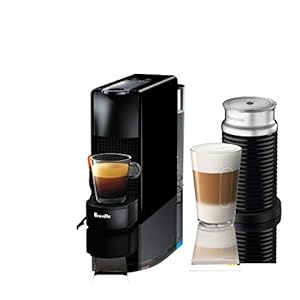 Nespresso essenza mini espresso machine by breville with milk frother203 fl oz piano black  urban country home decor