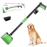JELLAS 32' Pooper Scooper for Dogs and Cats - Portable Dog Poop Scooper with Foldable Long Handle, Includes Bag and Attachment - Ideal for Large & Small Dogs