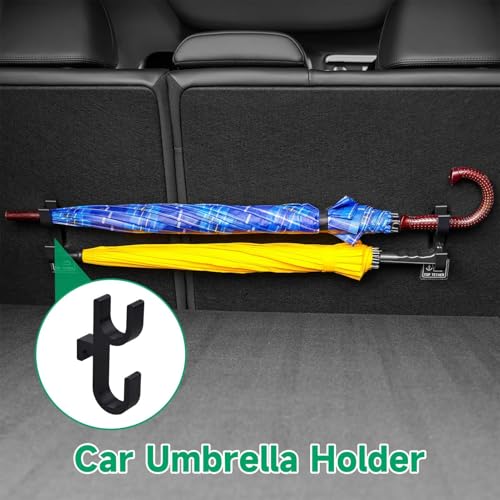 2 Piezas Soporte Paraguas Coche, Gancho Portaparaguas para Auto, Soporte Paraguas Maletero Coche, Clip Soporte Universal Paraguas para Maletero de SUV Camión, Fácil de Instalar Sostener Abrigos Bolsos - imagen 3