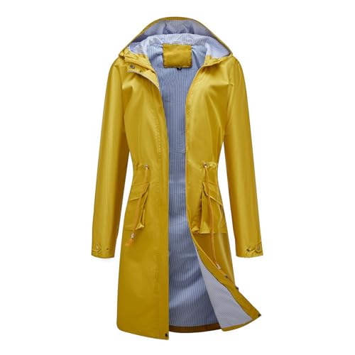 Chaqueta de lluvia talla grande para mujer e impermeable largo