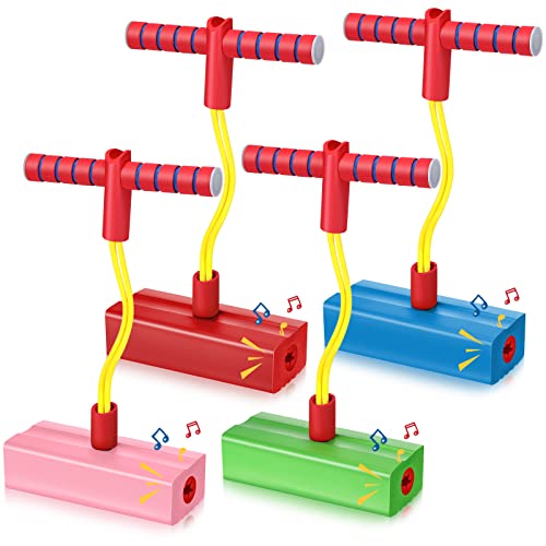 Image of Lewtemi 4 Pcs Pogo Stick for Kids, Foam Pogo Jumper, Fun and Safe Toy Gifts | Safe Jumping for Boys Girls, Pogo Sticks for Teens Adults, squeaky Sounds Each Hop, Outdoor Indoor Toys Gift for Christmas
