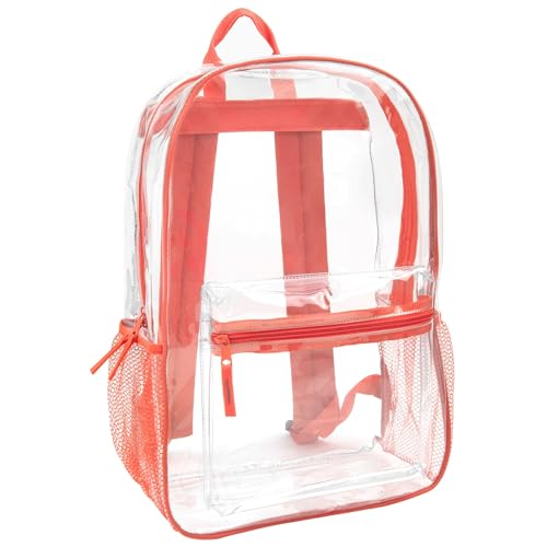 Image of Trail maker Clear Backpack Heavy Duty with Padded Straps, Side Pockets for Kids, Boys, Girls, School, Stadium Approved Events