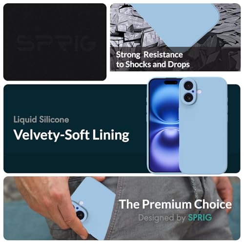 Image of SPRIG Compatible with iPhone 16 Premium FlexTone (TPU) Back Cover Drop Tested Shock Proof Mobile Case for Men, Women, Boys and Girls with Camera Protection (Blue)
