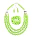 Lanue Fashion Handmade Bead Multilayer Statement Necklace Bracelet Earrings Jewelry Set (Green)