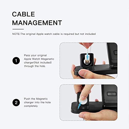 BEACOO 2in1 Wireless Charger Stand for Apple Smart Watch 6/5/4/3/2/1, Wireless Fast Charger Stand Compatible with iPhone SE 2020/11 Pro Max/XR/XS Max/X/8 Plus (No iWatch Charging Cable) - Thumbnail 4