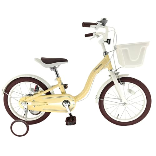 PROVROS(プロブロス)PKU-16 補助輪付き子供用自転車 16インチ キッズバイク 子供用ロードバイク 【メーカー保証1年間】 (クリームイエロー)