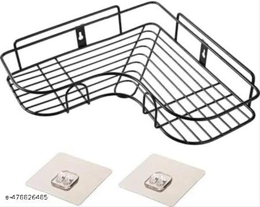 (Pack of 2) Multipurpose Self-Adhesive Kitchen Bathroom Corner Rack and Stands Mounted with Strong Magic Sticker Durable Hook Home Essentials/LCORNER/Bathroom Corner 2PIS|PRI-P3211 1