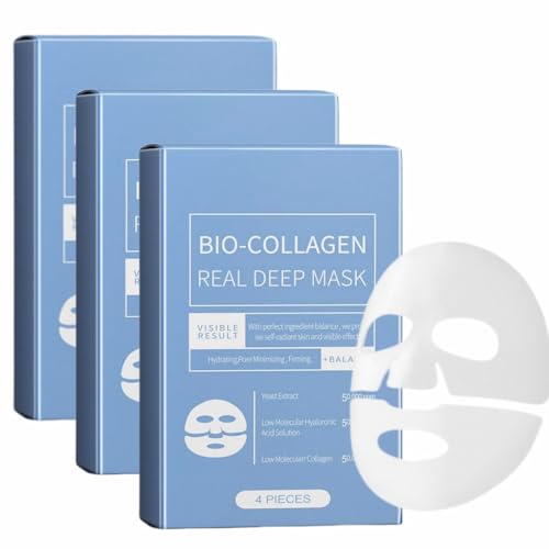 バイオコラーゲンリアルディープマスク|高保湿| Deep Collagen Mask, Overnight Face Mask, Face Lifting Mask, face mask sheets, sleeping facial mask for w