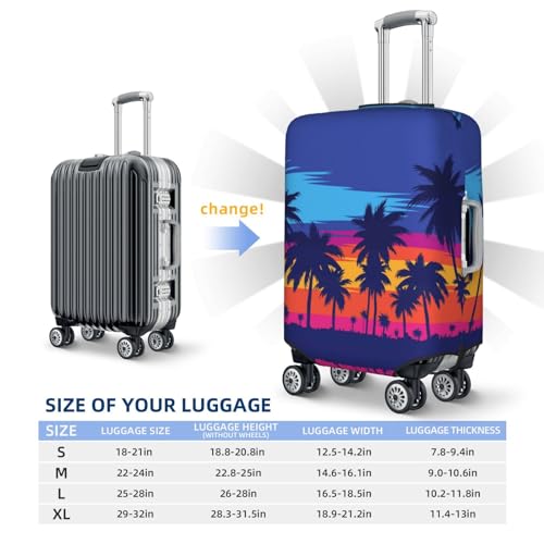 Luggage Cover Protector Suitcase Cover - Beach with Palm Trees (3) Santi-Scratch Uitcase Cover for Luggage2