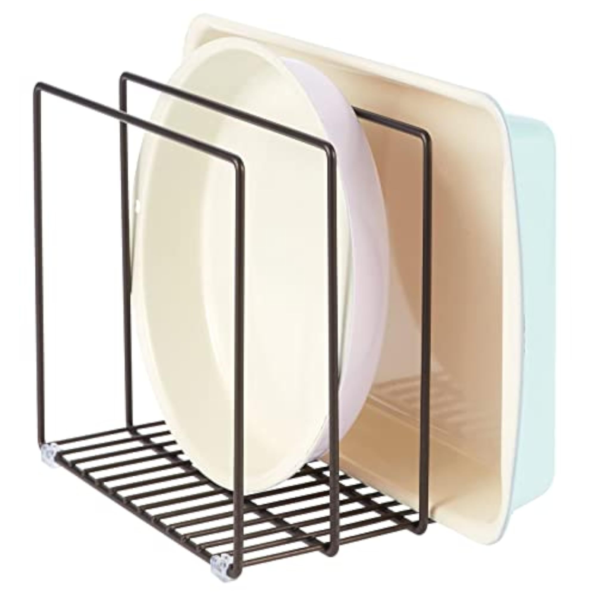 Metal Wire Organizer Rack for Kitchen Cabinet, Bronze