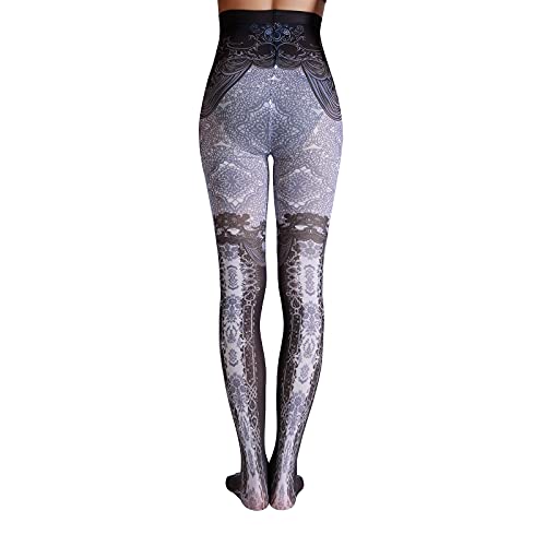 Image of Sahabowi Women Tights, Sheer High Waist Pantyhose, Vintage Control Top Stockings