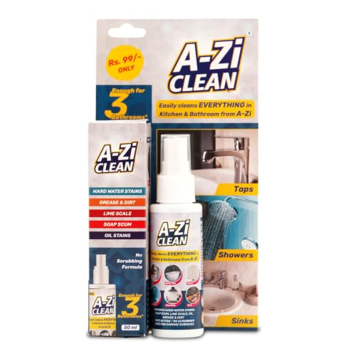 Image of Tap Cleaner, All-Purpose Bathroom & Kitchen Cleaner Spray 50ml | Cleans Taps, Bathtubs, Sinks, Shower Kitchen Surface & More | Removes Hard Water Stain, Limescale, Grease & Dirt