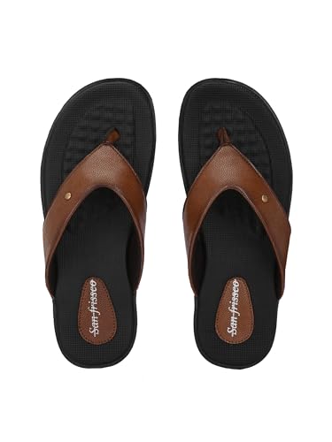 Image of San Frissco Men's Sandal Summer Chappal with Sturdy Grip | Ultra Soft Lightweight Durable Chappal for Outdoor Use | Festive Ethnic Wedding Slip on Slippers for Men