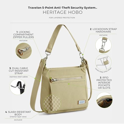 Image of Travelon Anti-Theft Heritage Hobo Bag