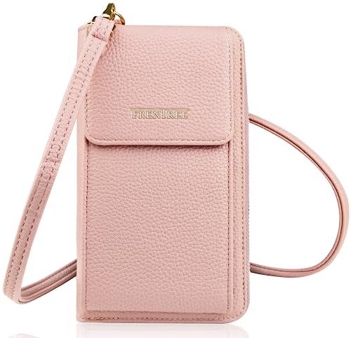 Frentree Kleine Damen Umhängetasche Cross-Body Handtasche mit vielen Fächern, Geldbörse Portemonnaie mit Rundum-Reißverschluss, Handytasche Tasche