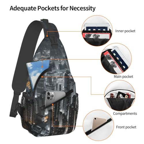 Bolso Cruzado Para Hombre Mochila Tirante Diagonal Negra miniatura 4