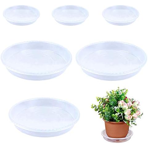 CHENKEE Flower Pot Trays, 20 pcs Plastic Plant Trays Saucers Pot Drip Saucers Round 4.5 & 9 inch 2 kind size for Plants for Holding Succulent Planter Cover