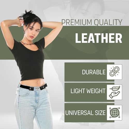 Image of Homeaura Buckle-Free Elastic Belt for Women & Men | Adjustable Invisible Waist Belt for Jeans, Dresses, Pants | No Buckle Strap for Comfort Fit & Style