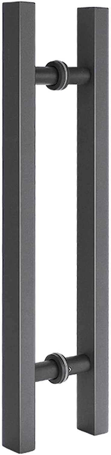 MXXQRHF Gold Push Pull Door Handles, Stainless Steel Glass Door Handle for Commercial & Residential Use, 60cm/24in Gray Finish - Durable & Stylish Accessory