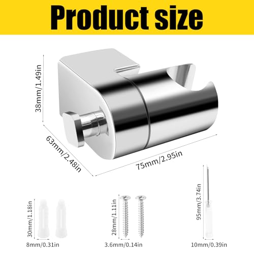 WYYFXY® Schwerlast Duschkopfhalterung Wand Duschhalterung 360° Drehbar Handbrause Halterung Duschbrause Halterung Duschkopf Halter Universal mit Montagezubehör