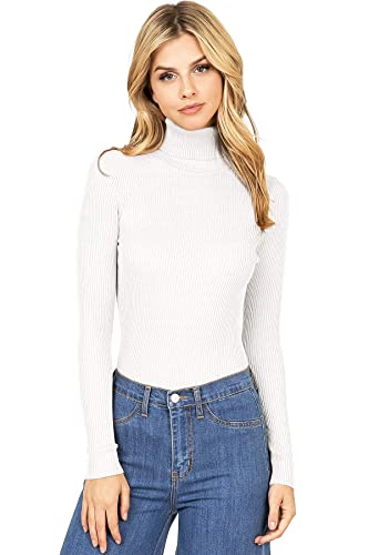 Image of Ambiance Apparel Women's Ribbed Long Sleeve Turtleneck Top