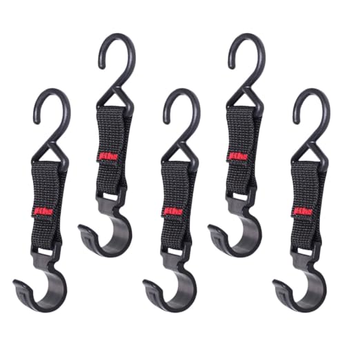 Abaodam Gancho para Acampar Grande 5 Piezas S Tipo Correa Resistente para Colgar Equipo de Camping al Aire Libre, Soporte Móvil para Utensilios, Ropa y Accesorios de Viaje