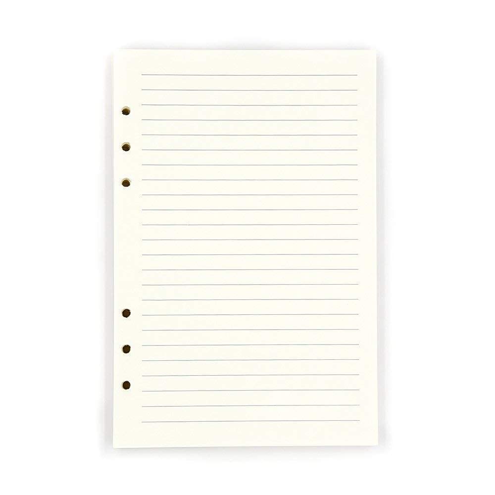 A5 Cuaderno recargable clásico Bolsillo suelto Cuero 6 agujeros Anillos Carpeta Diario Tapa dura Diario Cuaderno de negocios, Line, 4pcs