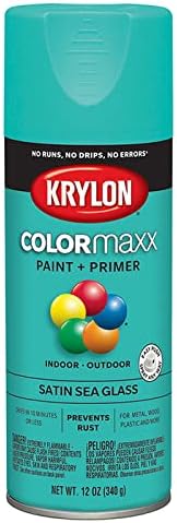 6-Pack of 12 oz Krylon K05576007 Sea Glass COLORmaxx Paint & Primer Spray Paint, Satin