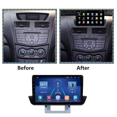 Radio coche 2 DIN con cámara trasera para aparcar el Mazda BT50 2