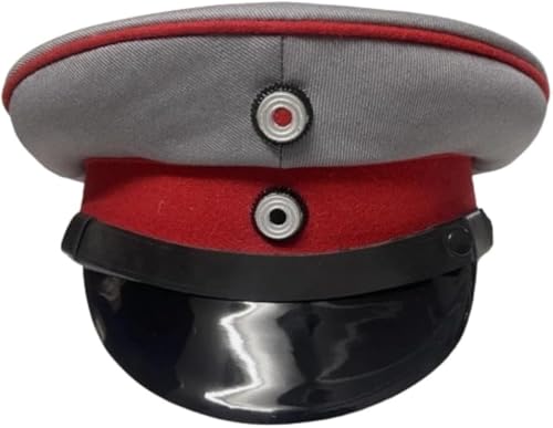 WW1 German Army M1910 Specialist Officer Visor Cap, Red and Gray