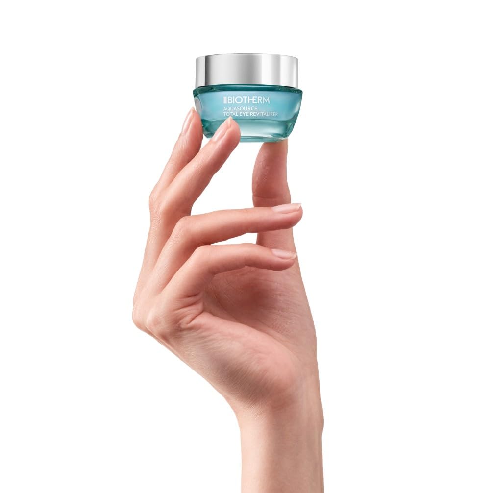 Biotherm, Aquasource Total Eye Revitalizer, Gel Yeux Effet Froid, Hydratation & Éclat, Enrichi en Caféine & Vitamine C, Tous Types de Peau, 15 ml