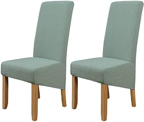 Crushed Velvet Large Size Dining Chair Covers Set of 4,Dining Room Chair Slipcovers,Stretch Elastic Removable Washable High Back Chair Covers for Dining Room,Hotel,Kitchen,Home(Dark Grey,Pack of 4)